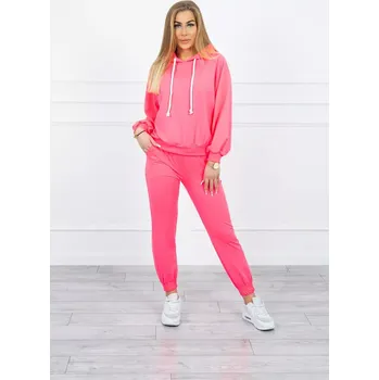 Souprava mikiny s kapucí růžová neonová UNI