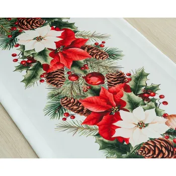 Vánoční dekorace Běhoun Ubrus Diego - vánoční hvězda (ZM) 40x120 bílá