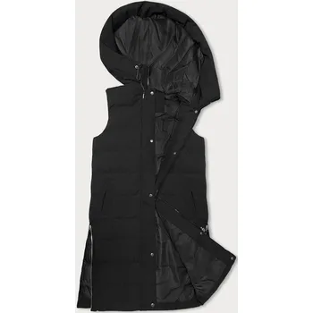 Dámská vesta Dlouhá černá dámská péřová vesta (5M3157-392) odstíny černé XL (42)