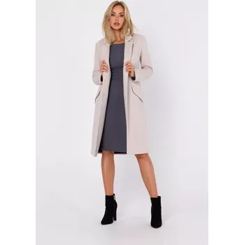 Dámský kabát M758 Kabát na knoflíky - béžový EU L