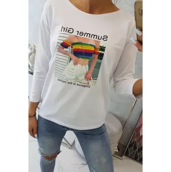 Dámská halenka Halenka s potiskem Summer Girl bílá UNI