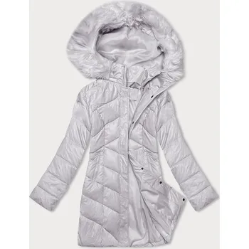 Dámská zimní bunda ve vřesové barvě s kapucí (H-898-107) odstíny fialové XL (42)