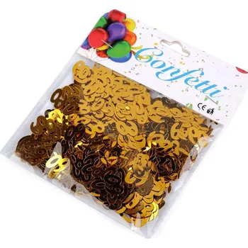 Konfeta Konfety čísla 30; 40; 50; 60 - na párty, narozeninové oslavy - 8 (60) zlatá