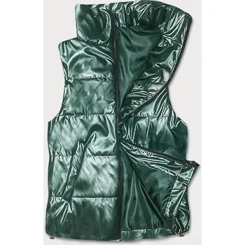 Dámská vesta Krátká zelená dámská vesta se stojáčkem (B8152-10) odstíny zelené M (38)