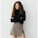 Reserved - Sukně ze směsi vlny - béžová - 376GX-08X - 376GX-08X-XL