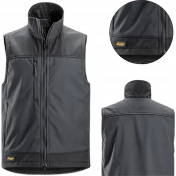 Pánská vesta Snickers Pracovní vesta Softshell Stretch - Ocelově šedá