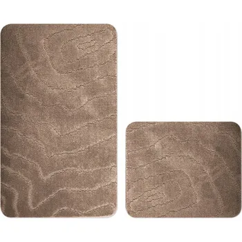Koupelnová předložka KOUPELNOVÁ PŘEDLOŽKA MĚKKÁ SVĚTLE HNĚDÁ BÉŽOVÁ PROTISKLUZOVÁ SADA 2 ks