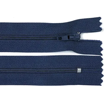 Galanterie Spirálový Zip Autolock - Šíře 3 mm, Délka 14 cm - různé barvy - 330 modrá tmavá