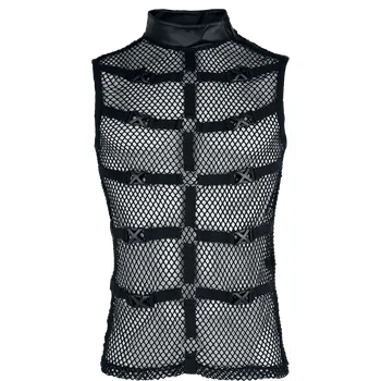 Dámská vesta Tílko z Punk Rave - Síťovinová vesta Punk Personalised - Muži - černá