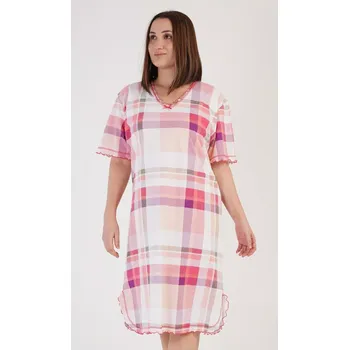 Dámské noční prádlo Dámská noční košile s krátkým rukávem Catherine lososová 4XL