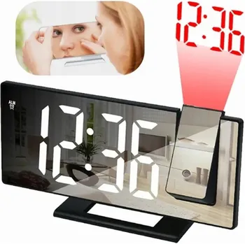 Hodiny LED DIGITÁLNÍ HODINY S BUDÍKEM A PROJEKTOREM ELEKTRONICKÉ ZRCADLO TEPLOMĚR 4v1