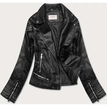 Černá dámská bunda z eko kůže (11Z8030) odstíny černé S (36)