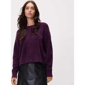 Dámský svetr Reserved - Kardigan se spadlou linií ramen - tmavě fialová - 275GP-49X - 275GP-49X-M