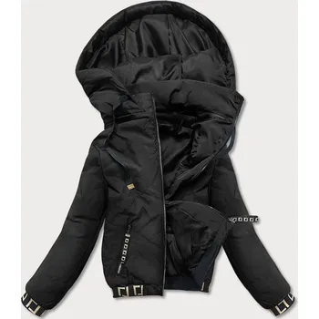 Černá dámská bunda typu "bomber" (B8098-1) odstíny černé L (40)