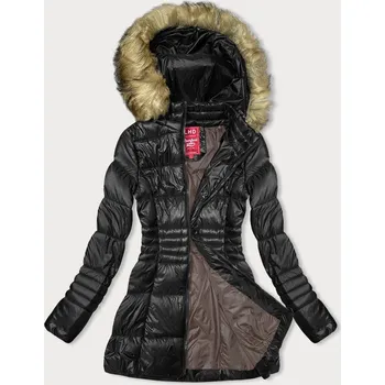 Černá dámská prošívaná bunda pro přechodné období (2M-052) odstíny černé XXL (44)