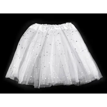 Karnevalový kostým Karnevalová sukýnka s flitry - 1 bílá