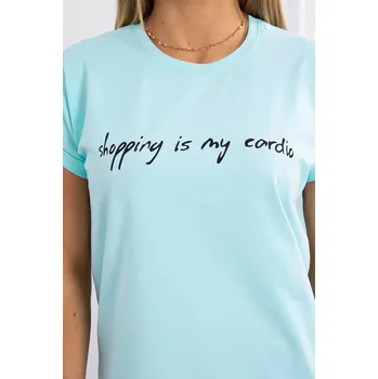 Dámská halenka Halenka Nakupování je moje kardio mátová+černá UNI