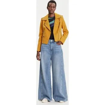 Dámská casual bunda Desigual Bunda z imitace kůže Must 25WWEW69 Žlutá Regular Fit M