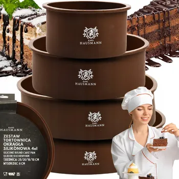 Forma na pečení SADA SILIKONOVÝCH FOREM NA PEČENÍ KULATÁ FORMA PLECH NA PEČENÍ 4KS