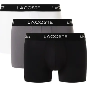 Pánské kraťasy Pánské trenky Lacoste Microfiber Trunks 3-Pack Black/Lead Grey-White L