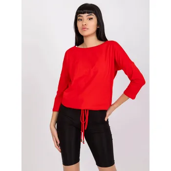 Dámská halenka Červená volná dámská halenka se zavazováním na spodním okraji (4691) odstíny červené S (36)