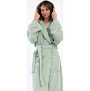 Dámský župan Dámský župan dlouhý s kapucí Máta mátová L