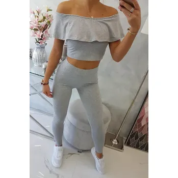 Dámská halenka Sada s volánkem šedá UNI