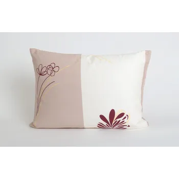 Povlečení JAN peří Povlak na polštář 60x45/60x50 cm - bavlněný satén - béžové květy - Povlak na polštář 60x45 cm - bavlněný satén - béžové květy