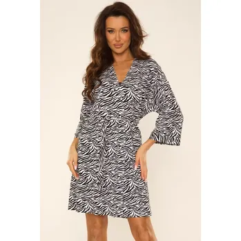 Dámský župan DÁMSKÝ ŽUPAN SAVANNAH 751 bílá/černá S