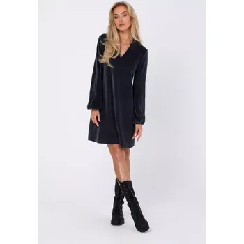 Dámské šaty M767 Šaty s výstřihem do V - grafitové EU XXL