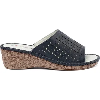 Dámské žabky Jedinečné nazouváky dámské tmavě modré na klínku 38