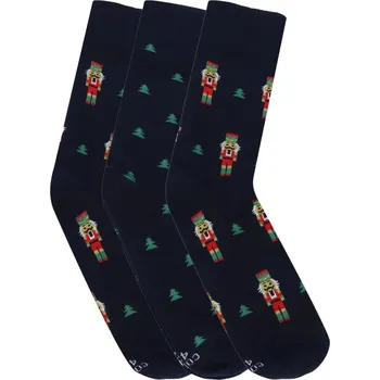 Sada pánského spodního prádla Pánské ponožky 3 pack Premium 3 pack Christmas blue - CORNETTE tmavě modrá 42/44