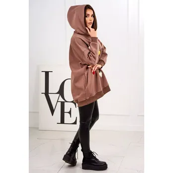 Dámská mikina Zateplená mikina s jahodovým motivem mocca UNI