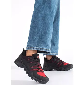 Dámské polobotky Módní červené dámské trekingové boty 41