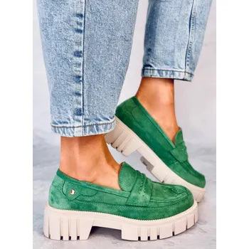 Dámské polobotky Dámské polobotky na vysoké platformě UK132P Zelená - Seastar zelená 40