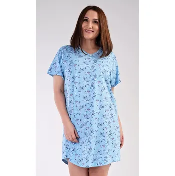 Dámská noční košile s krátkým rukávem Bára světle modrá 3XL