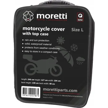 Moto bunda Obal / Plachta na motorku Moretti vel. XL 277 x 103 x 141 cm černá