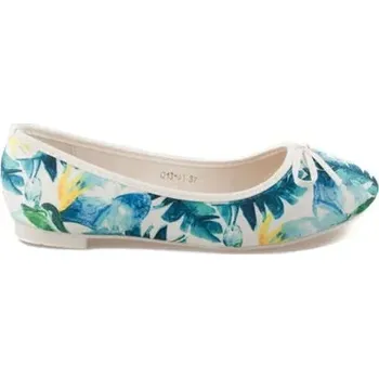 Dámské baleríny Unikátní bílé dámské baleríny s květy 36