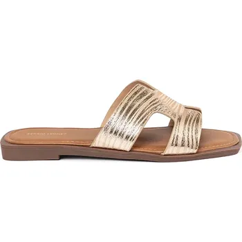 Dámské žabky Módní nazouváky zlaté dámské na plochém podpatku 41