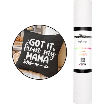 Samolepící dekorace TeckWrap Glitter PUFF HTV - White - Nažehlovací vinylová folie Velikost: 25 x 30 cm