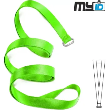 Šňůrka na krk s oválným kroužkem, 1ks, sv. zelená