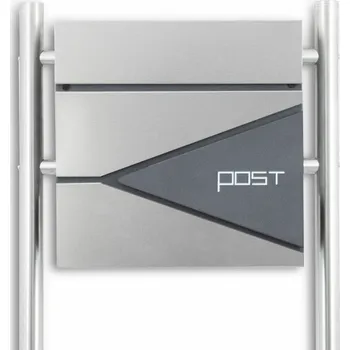 Poštovní schránka Odolná poštovní schránka na stojanu z nerezové oceli s držákem na noviny M16766(16438+13484)