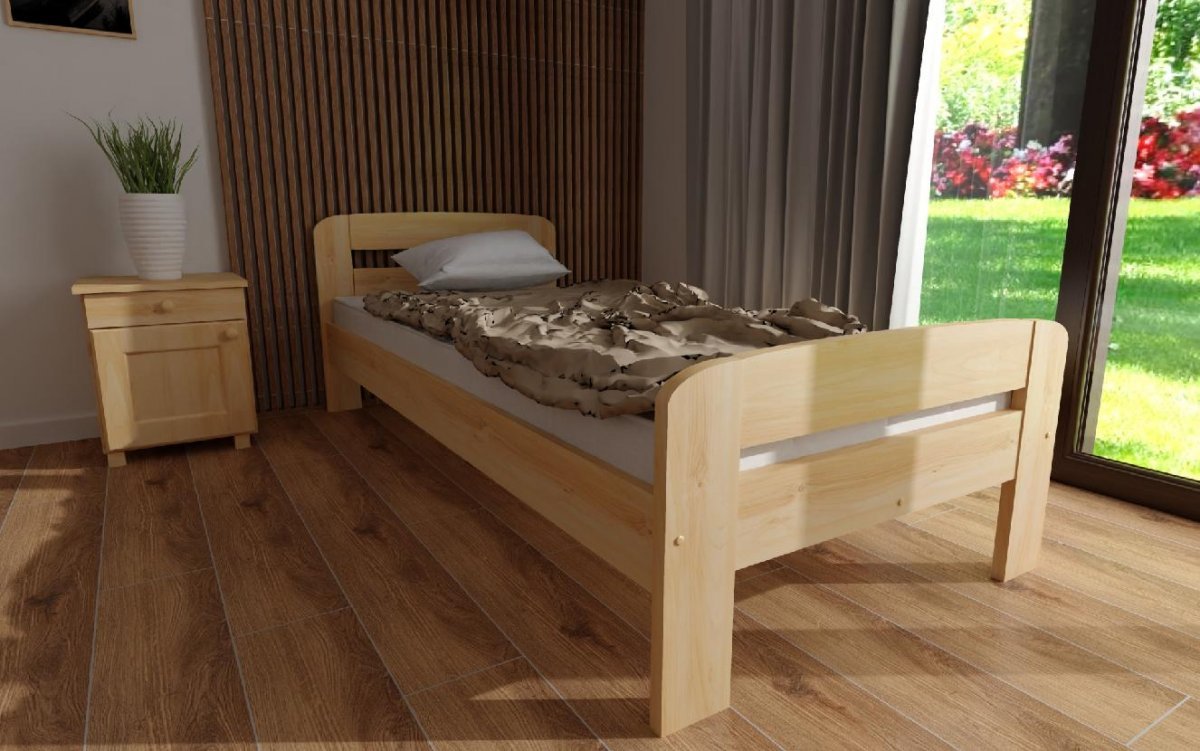 Zvýšená postel z masivu Andula 90x200 cm + matrace Diana 10 cm + rošt ZDARMA