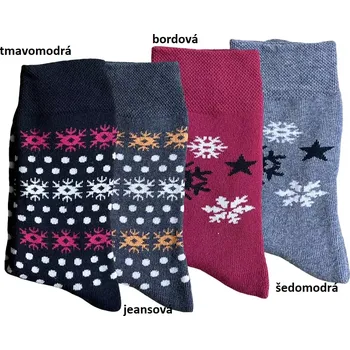 Dámské ponožky Dámské froté ponožky s vločkami - 35-38 / pacyfic (šedo-modrá)