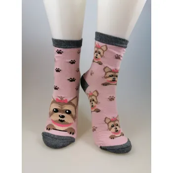 Dámské punčochy Dívčí nestejné ponožky Yorkshire - 29-31 / pudrově růžová