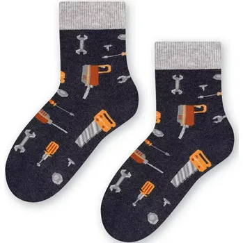 Dámská móda Chlapecké ponožky s nářadím - 29-31 / tmavě šedá