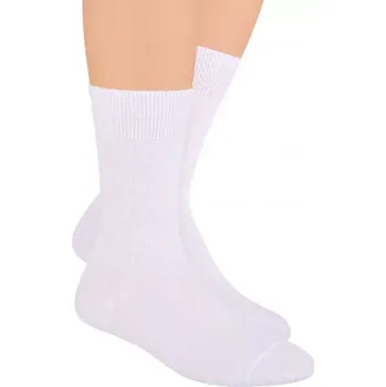 Pánské ponožky Antibakteriální 100% bavlněné ponožky 055 - 41-43 / bílá