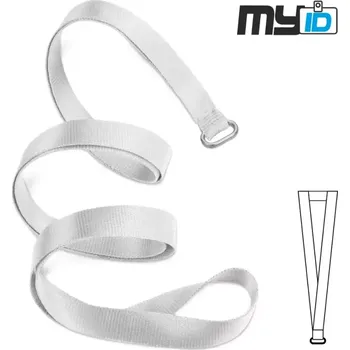 Šňůrka na krk s oválným kroužkem, 1ks, bílá