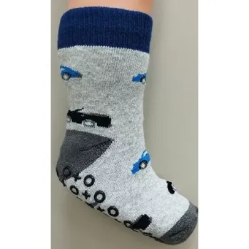 Chlapecké froté ABS ponožky SF005 - 23-26 / šedá světlá/tmavá