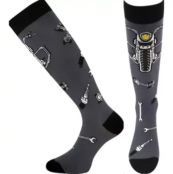 Dámské punčochy Chlapecké podkolenky Motorka - 35-38 / tmavě šedá